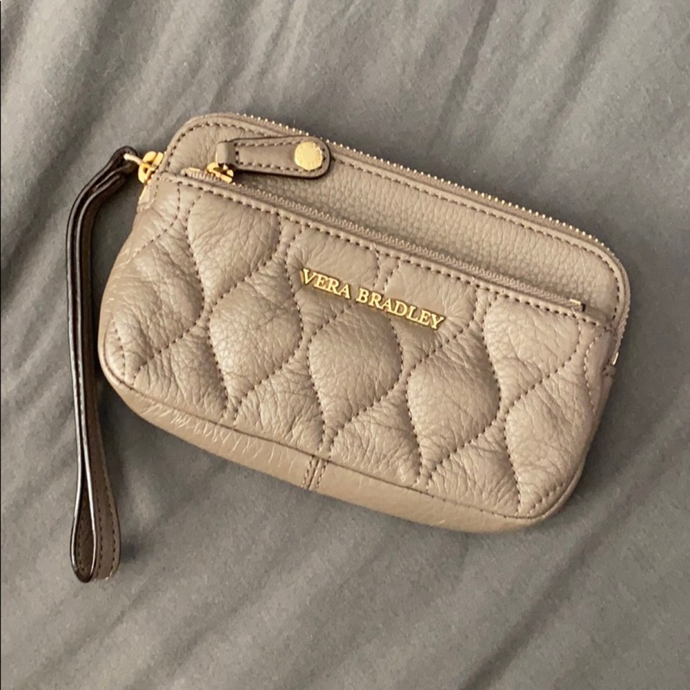 NWOT Vera Bradley Brown Leather Wristlet